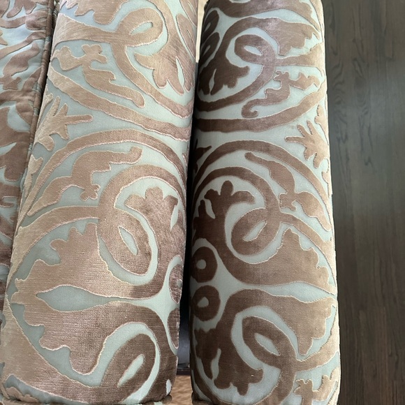 Set of 6 Custom Designer Pillow Covers - Blue & Brown - Picture 3 of 5